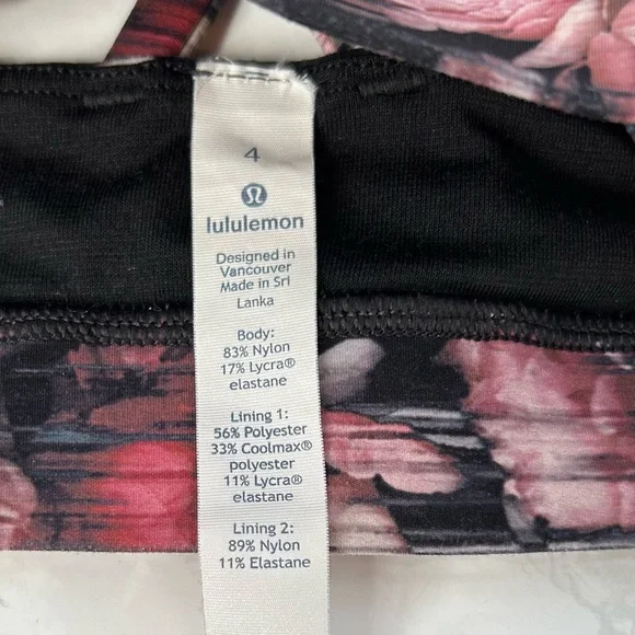 Lululemon Energy Sports Bra in Peony Multi size 4 - Picture 4 of 5